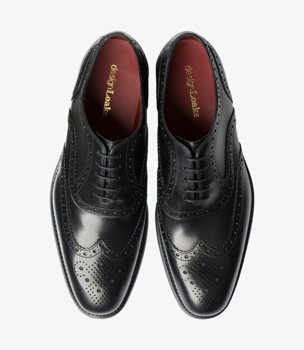 Loake Kerridge juodi vyriški odiniai batai prie kostiumo 2