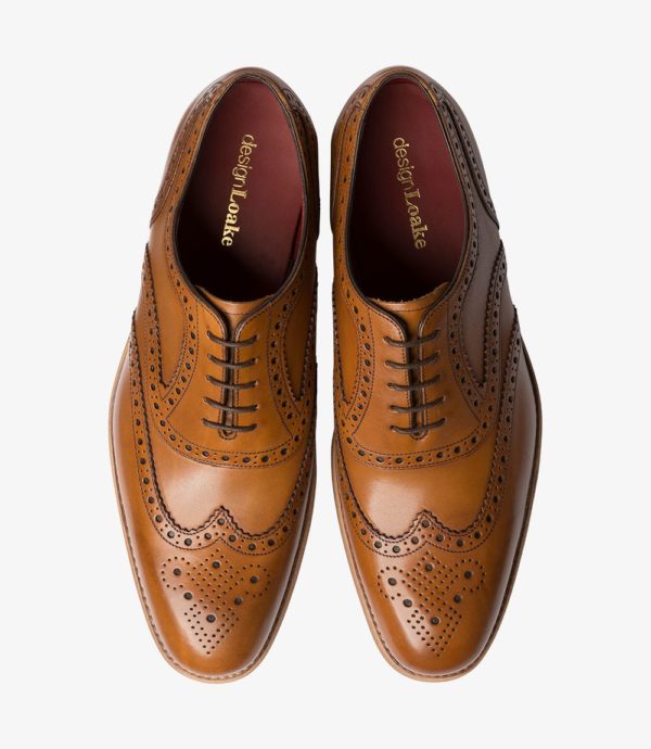 Loake Kerridge šviesiai rudi vyriški odiniai batai prie kostiumo 2