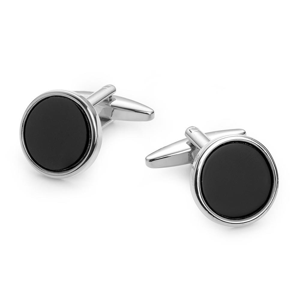 Apvalios rodžiu degtos sąsagos su oniksu