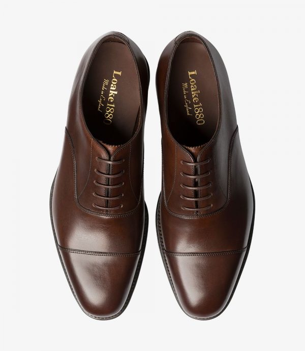 Loake Aldwych tamsiai rudi batai prie kostiumo
