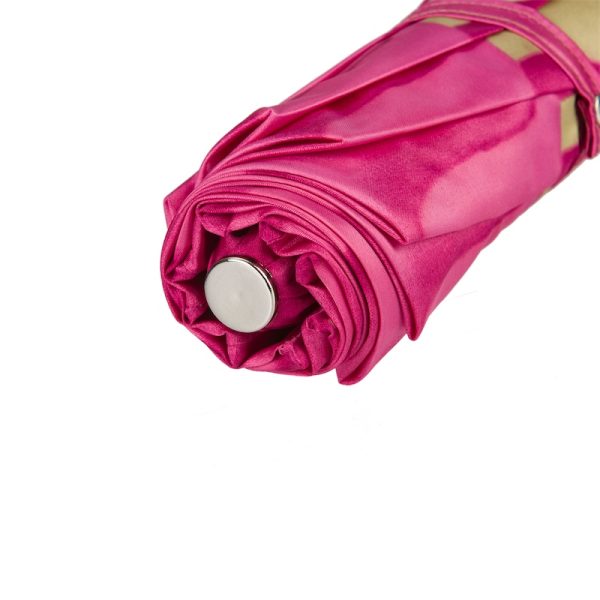 Pasotti Pink Dahlia sulankstomas moteriškas skėtis su žalvarine rankena ir kristalu